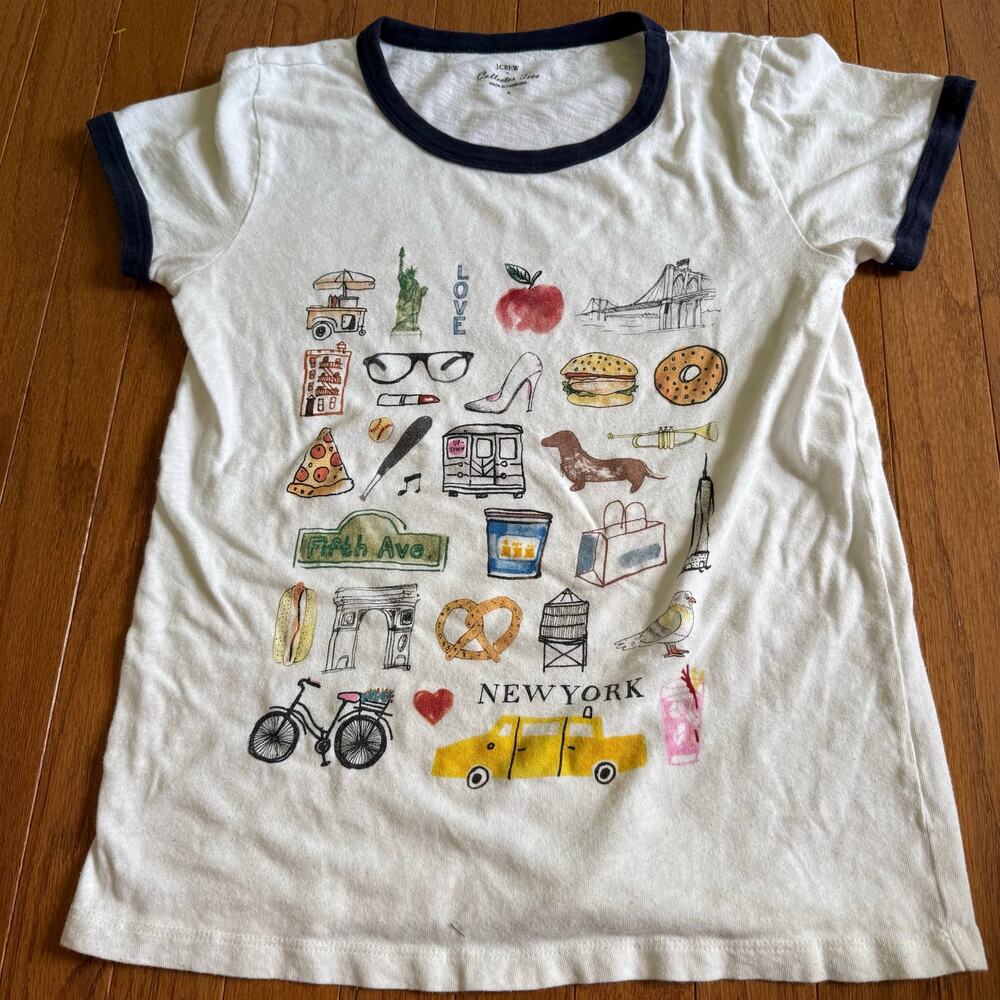 J. Crew | New York Graphic T-Shirt Preppy Summer Casual Cotton NYC Size Small - Picture 2 of 7